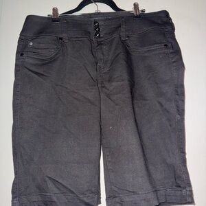 Torrid Women's Black Rinse High Rise Bermuda Jegging Shorts